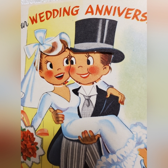 NOS Vintage 50s Die-cut Anniversary Cards with Envelopes USA Lot of 19 - Picture 2 of 7